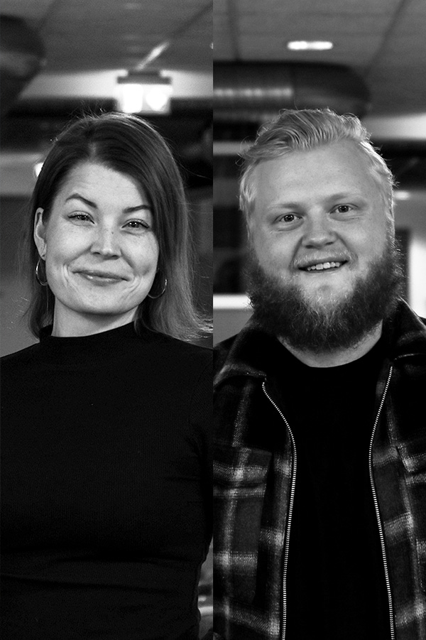 Bild på Anna Odehammar och Gustav Mattsson som är nyanställda digitala marknadsförare på Milou